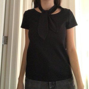 Maryam Nassir Zadeh black neck tie tshirt